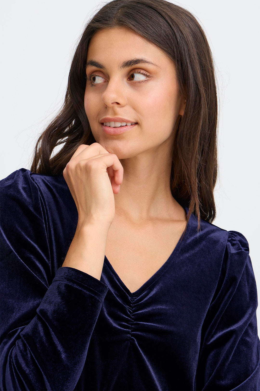 Fransa FRCassandra 20617222 193924 BL 2 Night Sky Navy Velvet Top