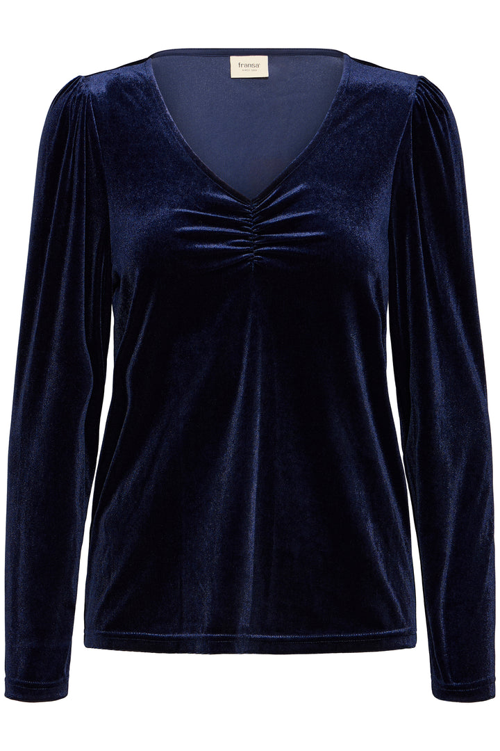 Fransa FRCassandra 20617222 193924 BL 2 Night Sky Navy Velvet Top