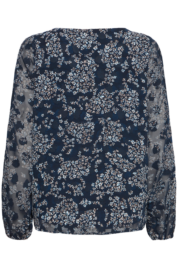 Fransa FRChay 20617204 900003201 Floral Night Sky Navy Print Blouse