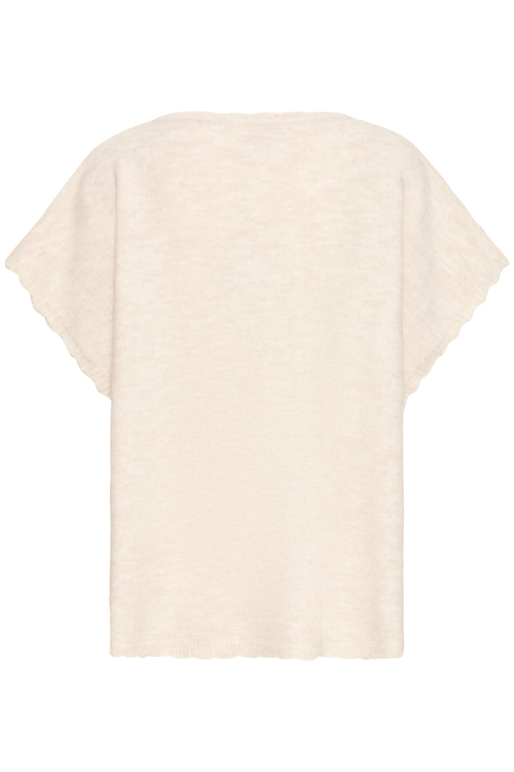 Fransa FRELISE Oatmeal Melange Knitted Poncho 20617676 1304011