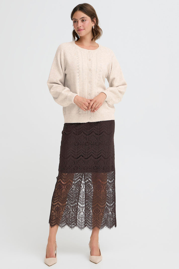 Fransa FRElly 20617309 1304011 Oatmeal Beige Melange Cardigan