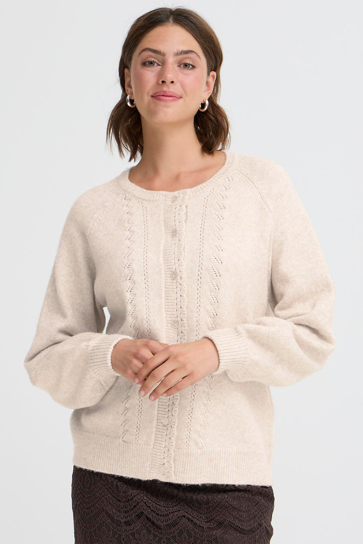 Fransa FRElly 20617309 1304011 Oatmeal Beige Melange Cardigan