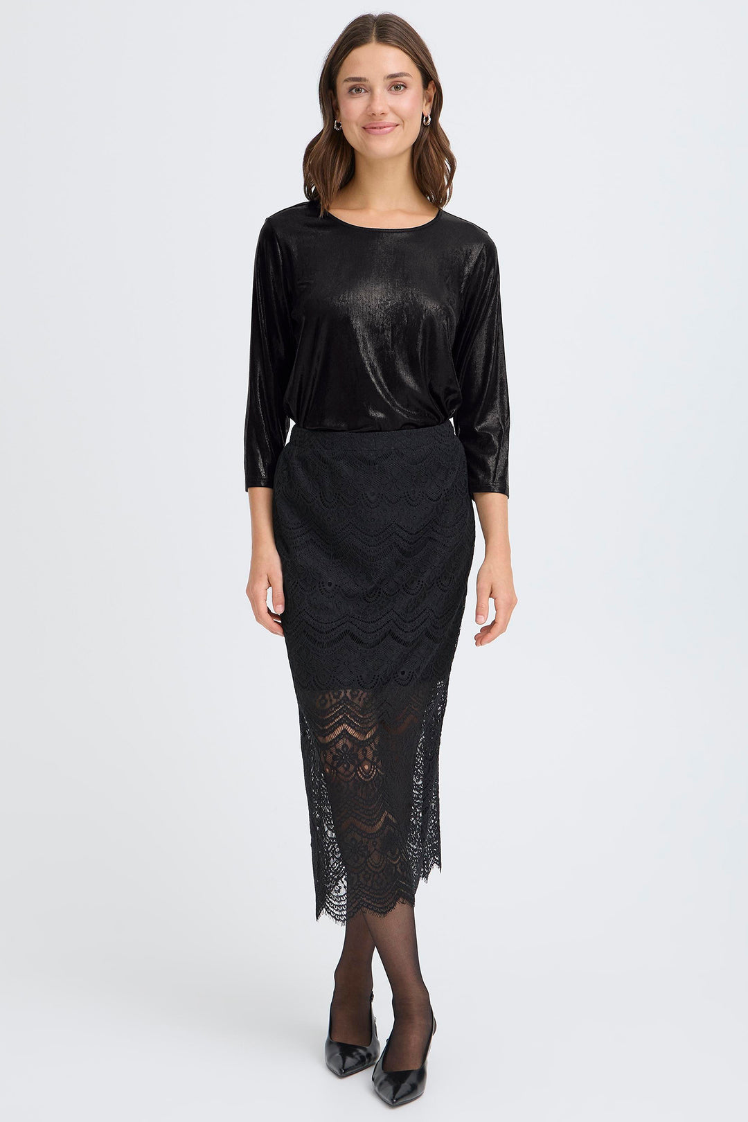 Fransa FRFranny Black Metallic Top 20617371 900003562