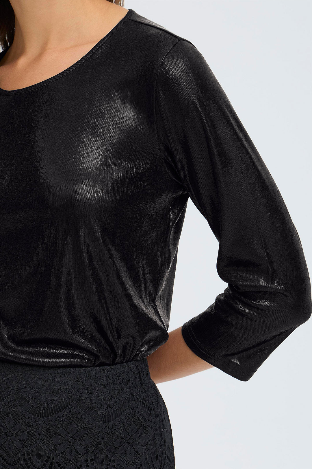 Fransa FRFranny Black Metallic Top 20617371 900003562