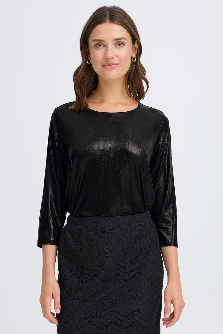 Fransa FRFranny Black Metallic Top 20617371 900003562
