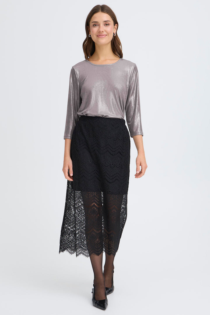 Fransa FRFranny Silver Metallic Top 20617371 900003546