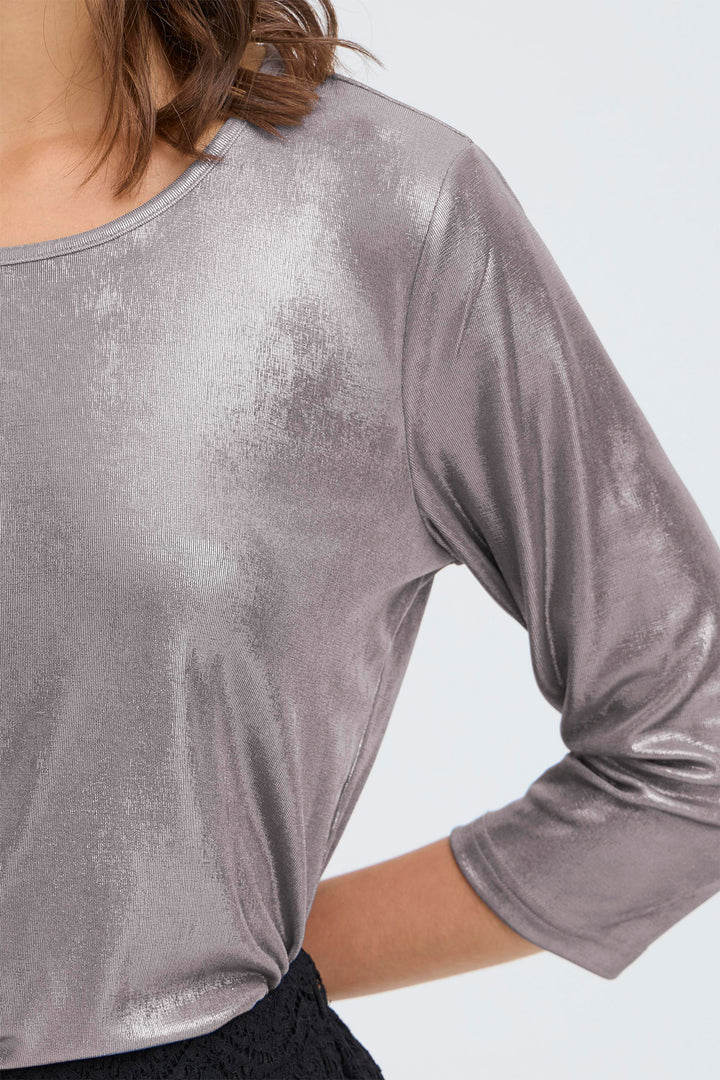 Fransa FRFranny Silver Metallic Top 20617371 900003546