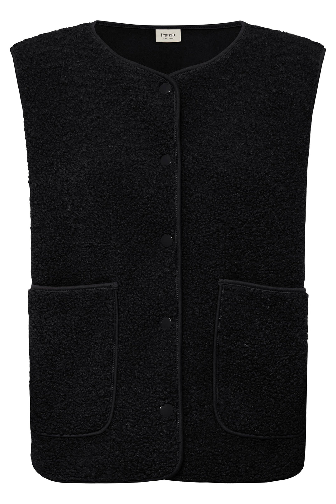 Fransa FRGWYNNE Meteorite black fleece gilet at Shirley Allum