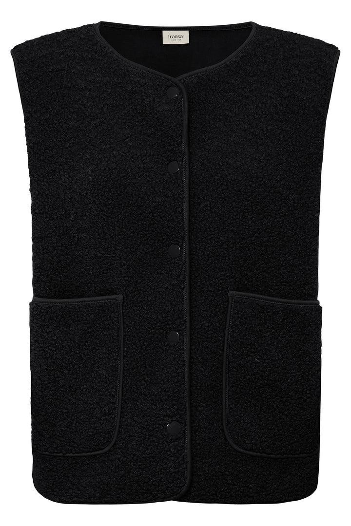 Fransa FRGWYNNE Meteorite black fleece gilet at Shirley Allum