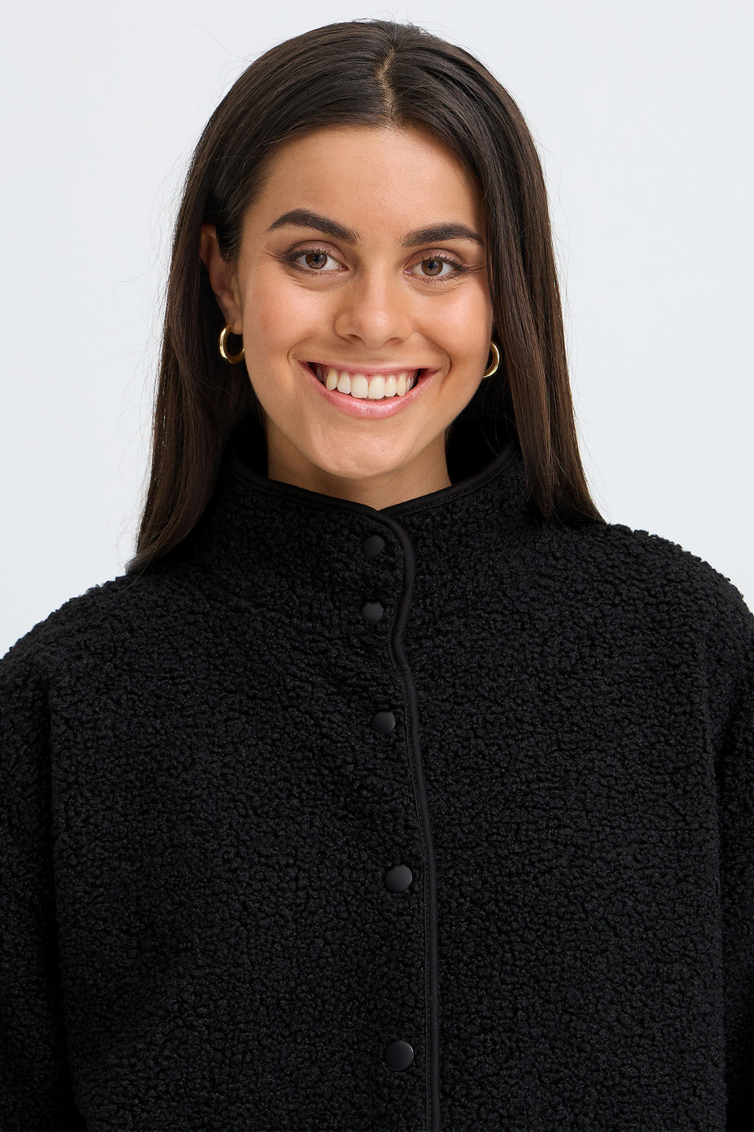 Fransa FRGWYNNE Meteorite black fleece jacket at Shirley Allum