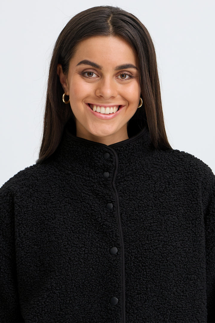 Fransa FRGWYNNE Meteorite black fleece jacket at Shirley Allum