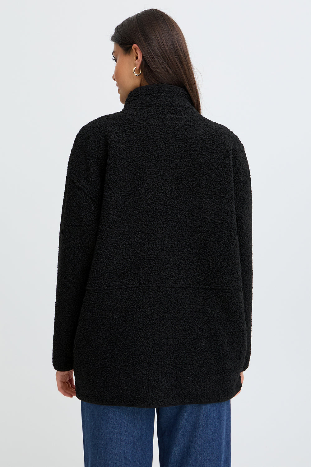 Fransa FRGWYNNE Meteorite black fleece jacket at Shirley Allum