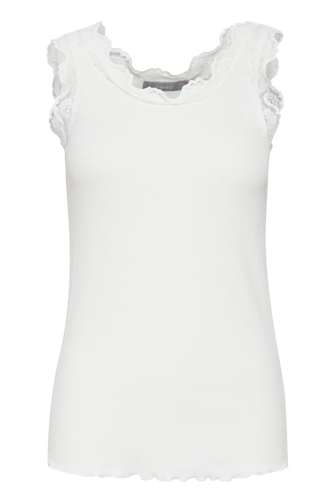 Fransa FRHizamond Antique White Lace Edge Vest Top 20607460 60010