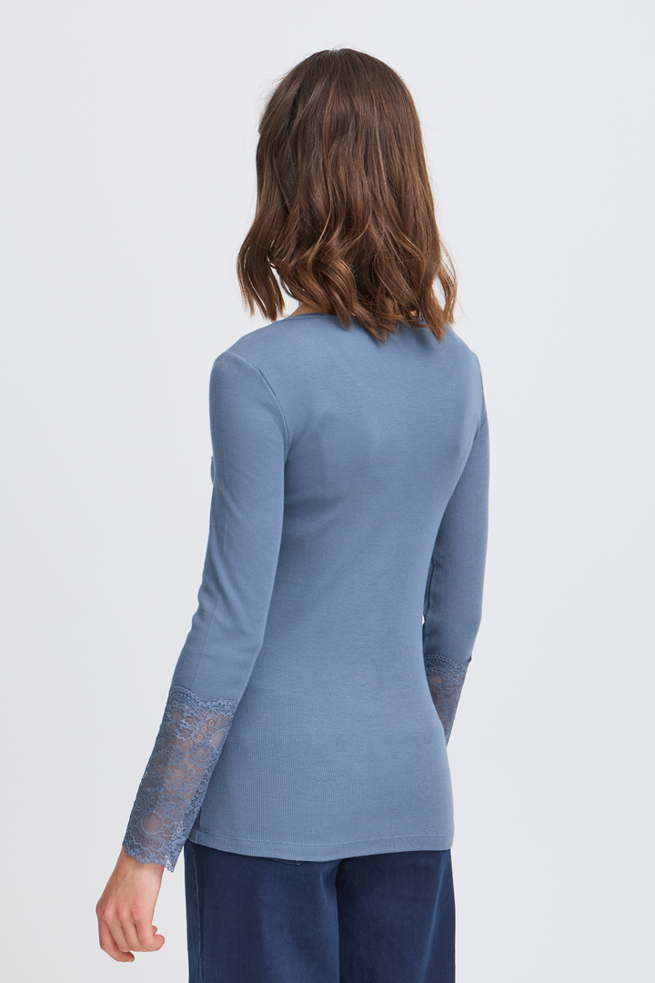 Fransa FRHizamond Bering Sea Blue Long Sleeve T-Shirt 20613313 184028