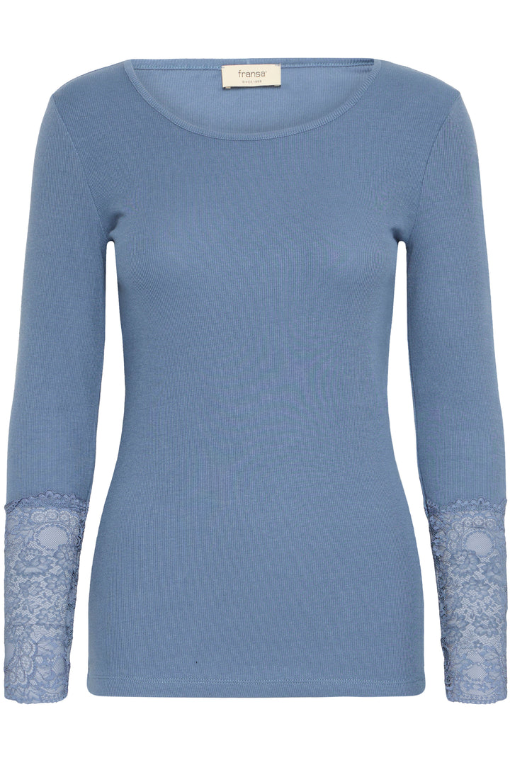 Fransa FRHizamond Bering Sea Blue Long Sleeve T-Shirt 20613313 184028