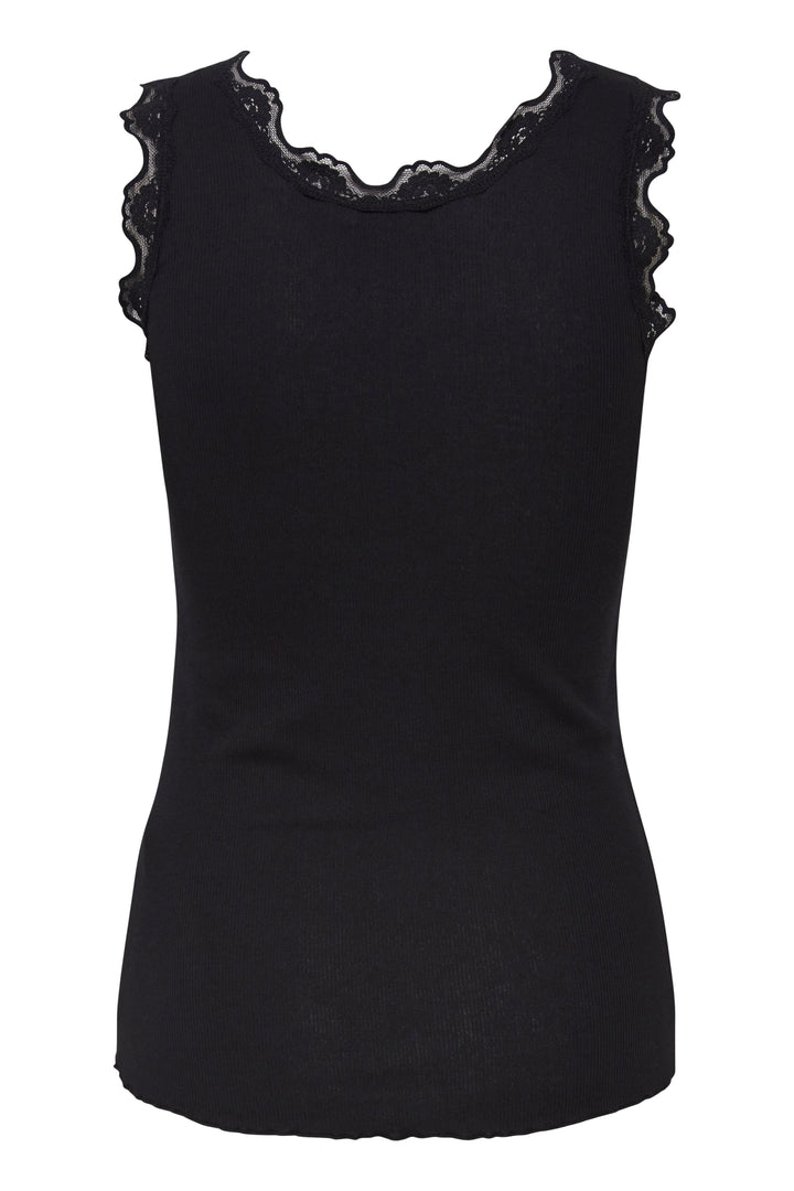 Fransa FRHizamond Black Lace Edge Vest Top 20607460 60096