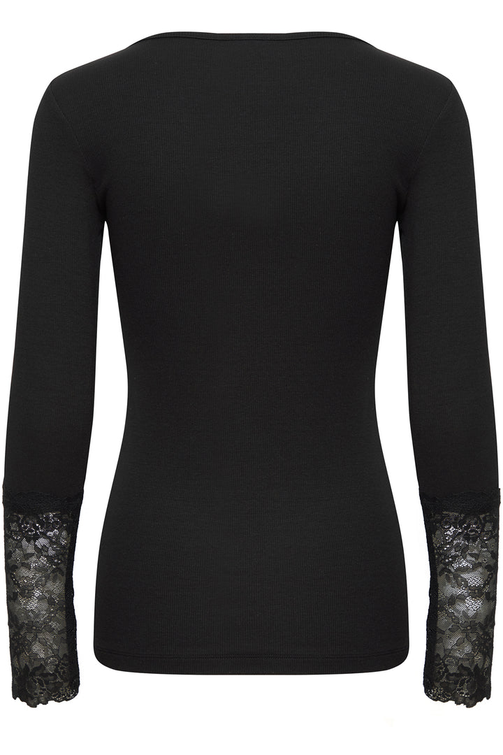 Fransa FRHizamond Black Long Sleeve T-Shirt 20613313 200113