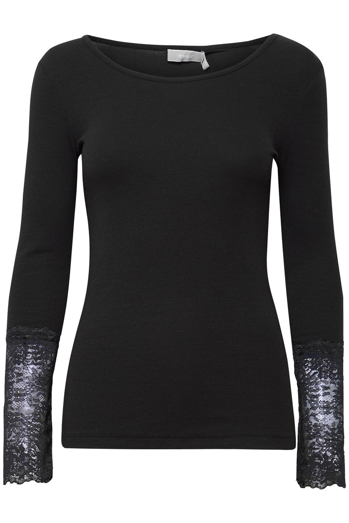 Fransa FRHizamond Black Long Sleeve T-Shirt 20613313 200113