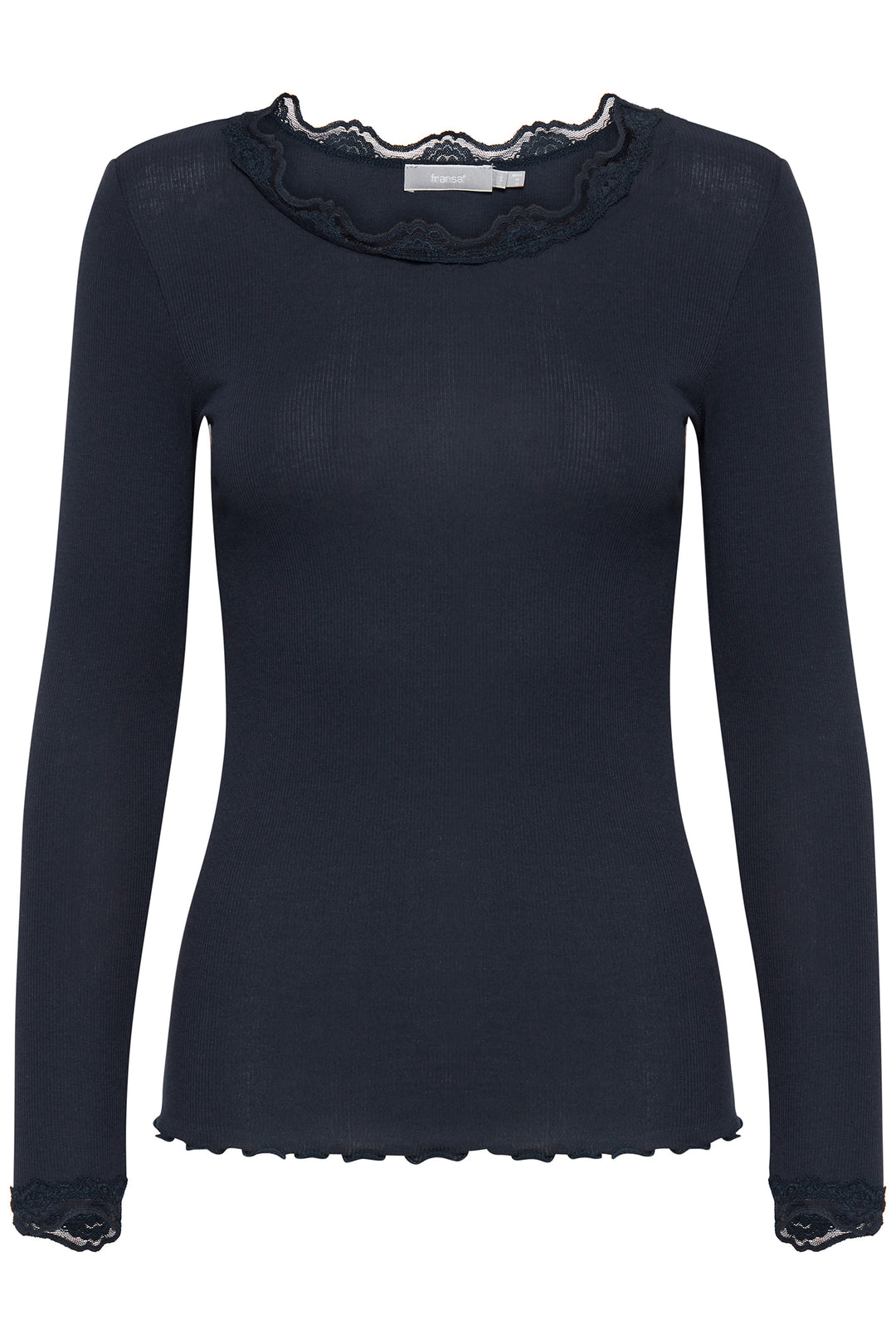 Fransa FRHIZAMOND Dark Peacoat lace-trim top at Shirley Allum