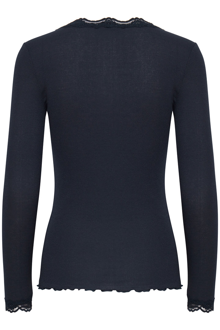 Fransa FRHIZAMOND Dark Peacoat lace-trim top at Shirley Allum