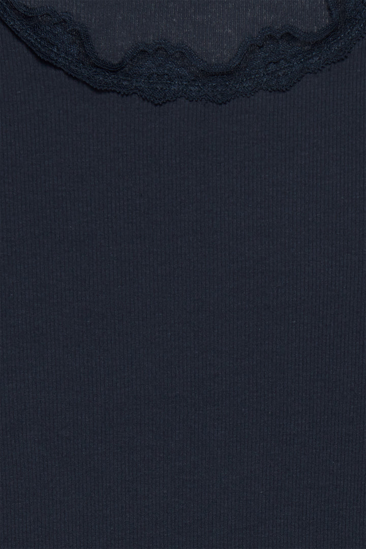 Fransa FRHIZAMOND Dark Peacoat lace-trim top at Shirley Allum