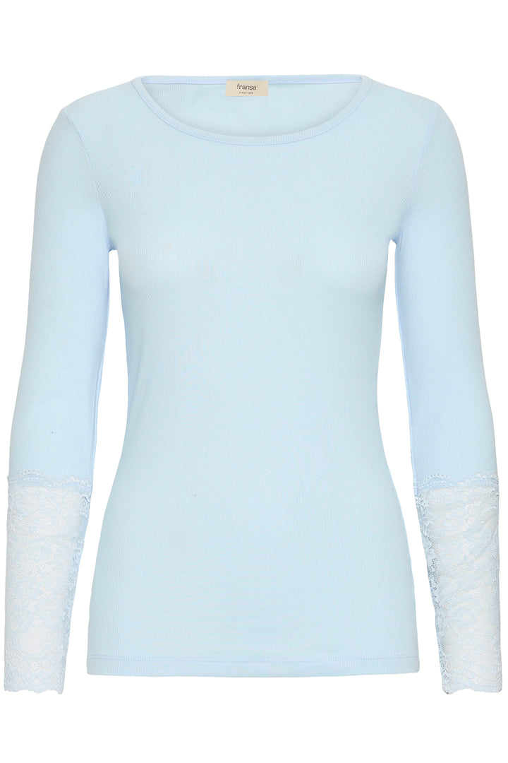 Fransa FRHIZAMOND Ice Water floral-cuff top at Shirley Allum