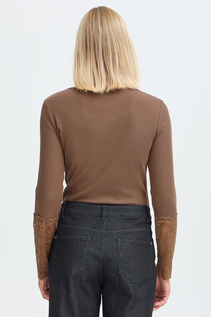 Fransa FRHIZAMOND Rain Drum floral-cuff top at Shirley Allum