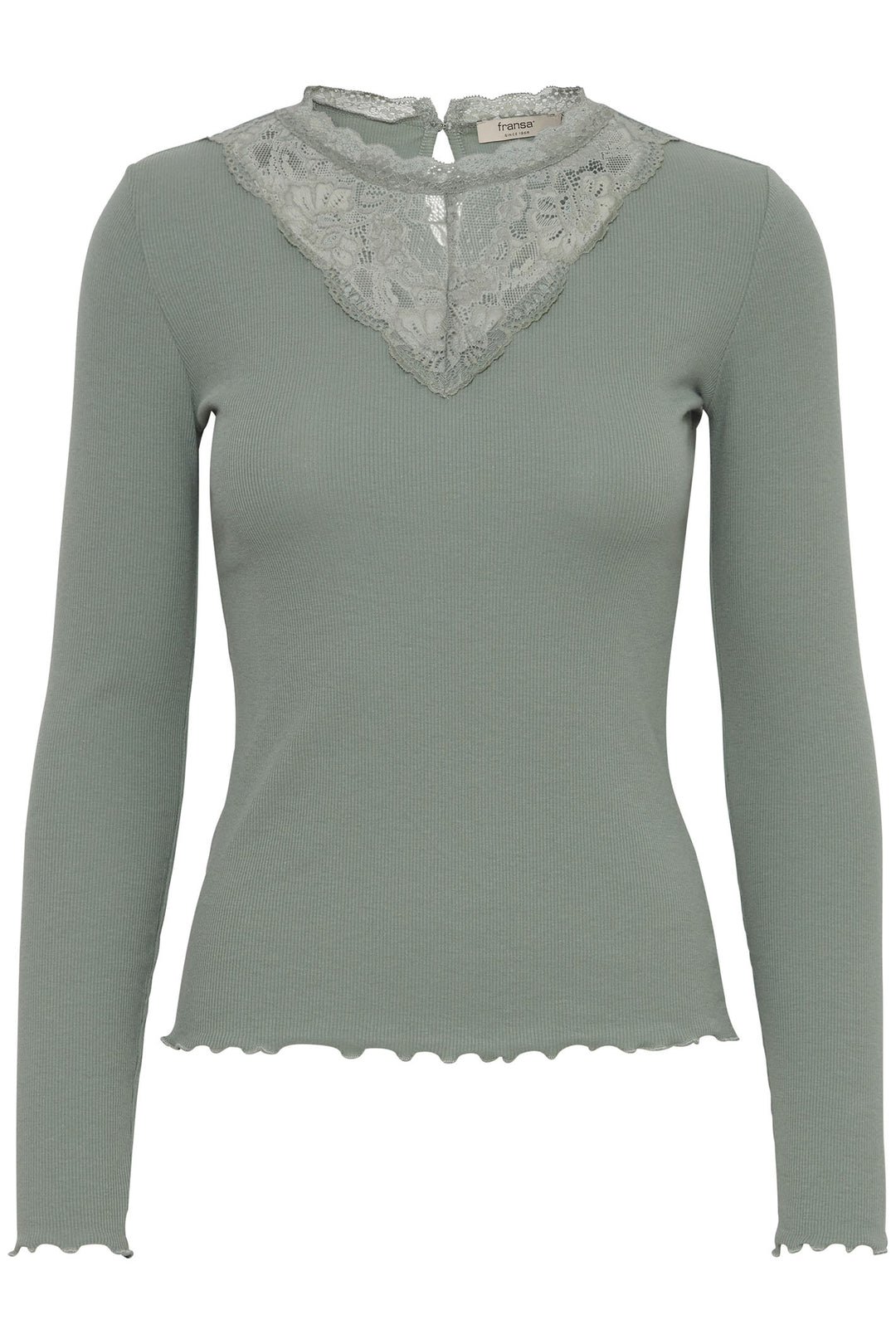 Fransa Frhizamond T-Shirt Green Bay Long Sleeve 20614479 165810 - Shirley Allum Boutique