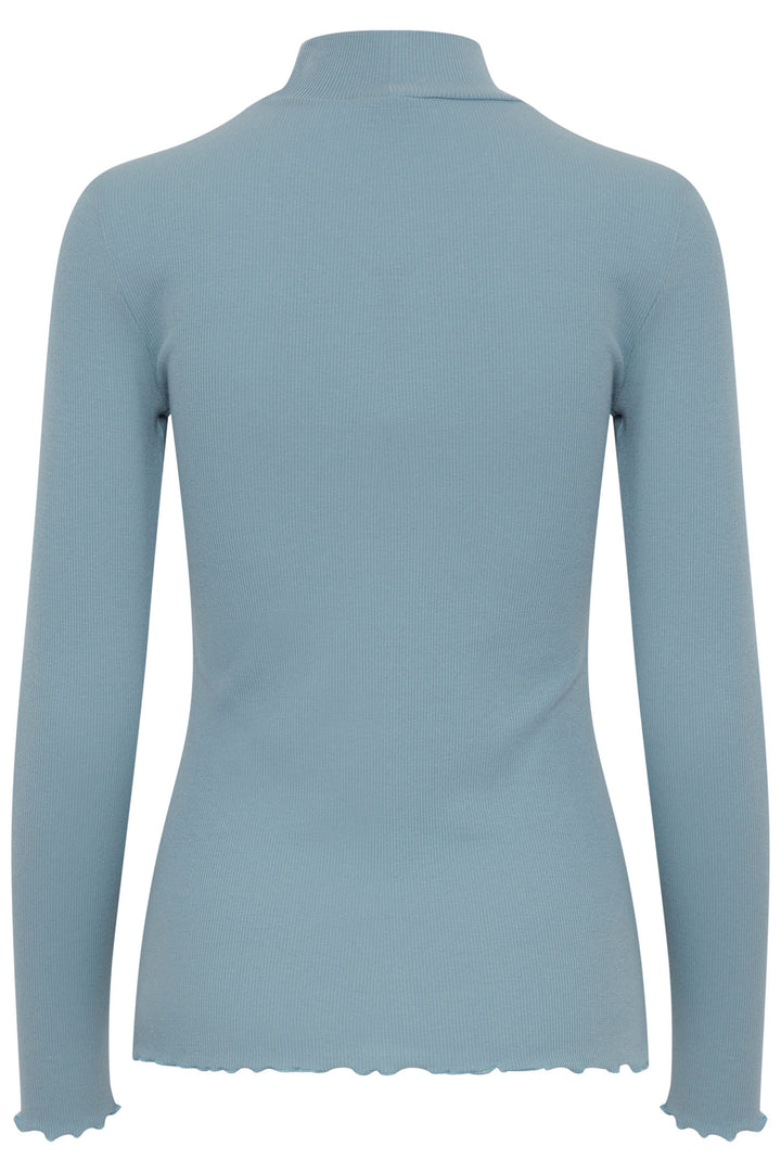 Fransa Frhizamond T-Shirt Mock Turtle Long Sleeve Citadel Blue 20614563 174111 - Shirley Allum Boutique