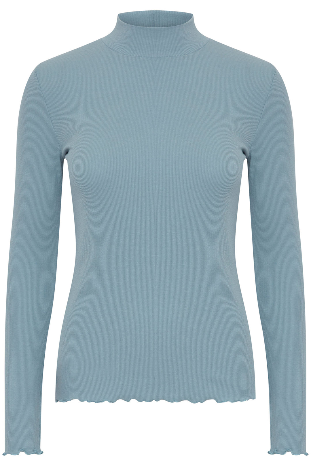 Fransa Frhizamond T-Shirt Mock Turtle Long Sleeve Citadel Blue 20614563 174111 - Shirley Allum Boutique