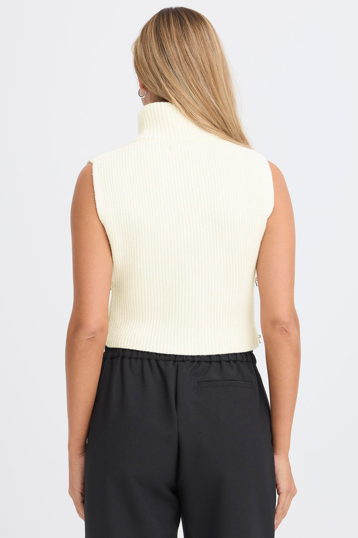 Fransa FRIshal Whisper White Roll Neck Tank Jumper 20617615 110701