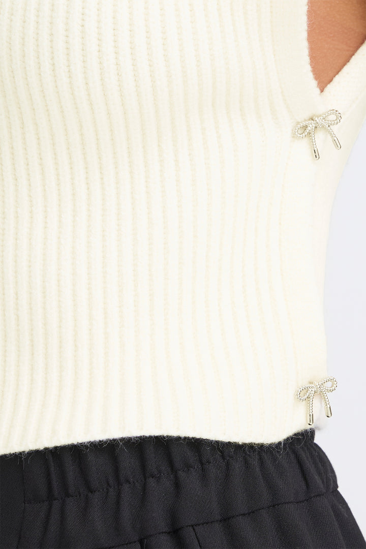 Fransa FRIshal Whisper White Roll Neck Tank Jumper 20617615 110701