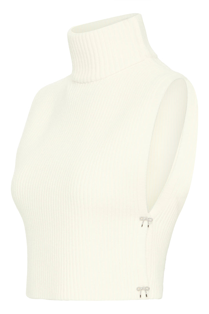Fransa FRIshal Whisper White Roll Neck Tank Jumper 20617615 110701