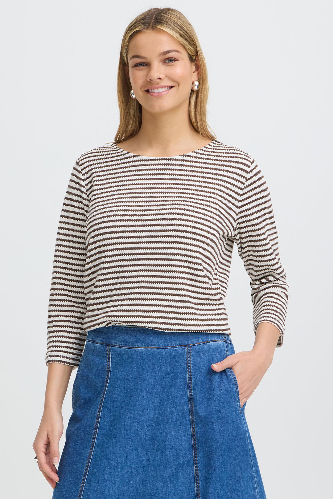 Fransa FRJADE Rain Drum dotted stripe top at Shirley Allum