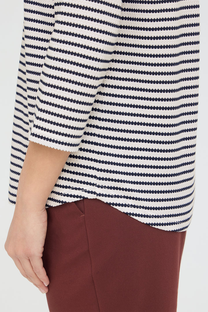 Fransa FRJADE Salute navy stripe top at Shirley Allum