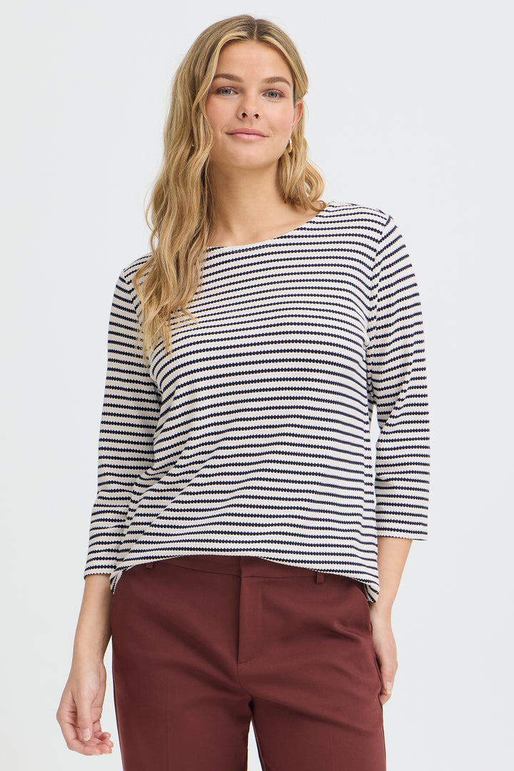 Fransa FRJADE Salute navy stripe top at Shirley Allum