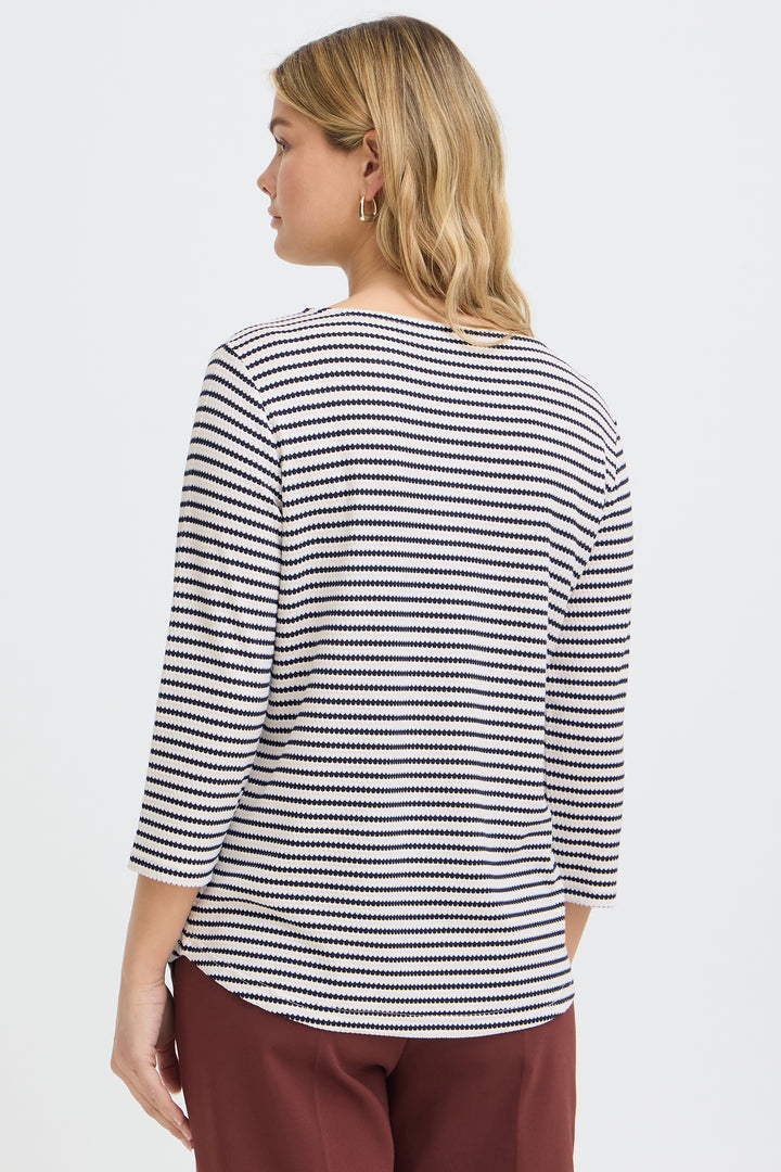 Fransa FRJADE Salute navy stripe top at Shirley Allum