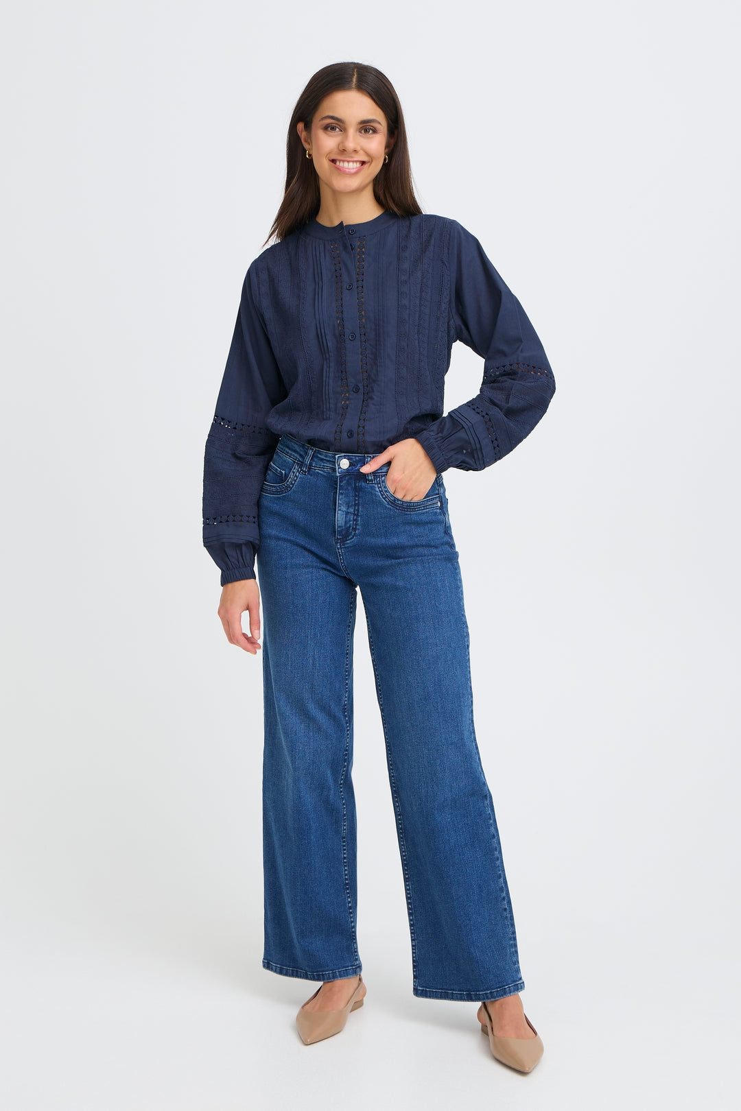 Fransa FRJIKE 20617459 193923 Navy Blazer Cotton Shirt