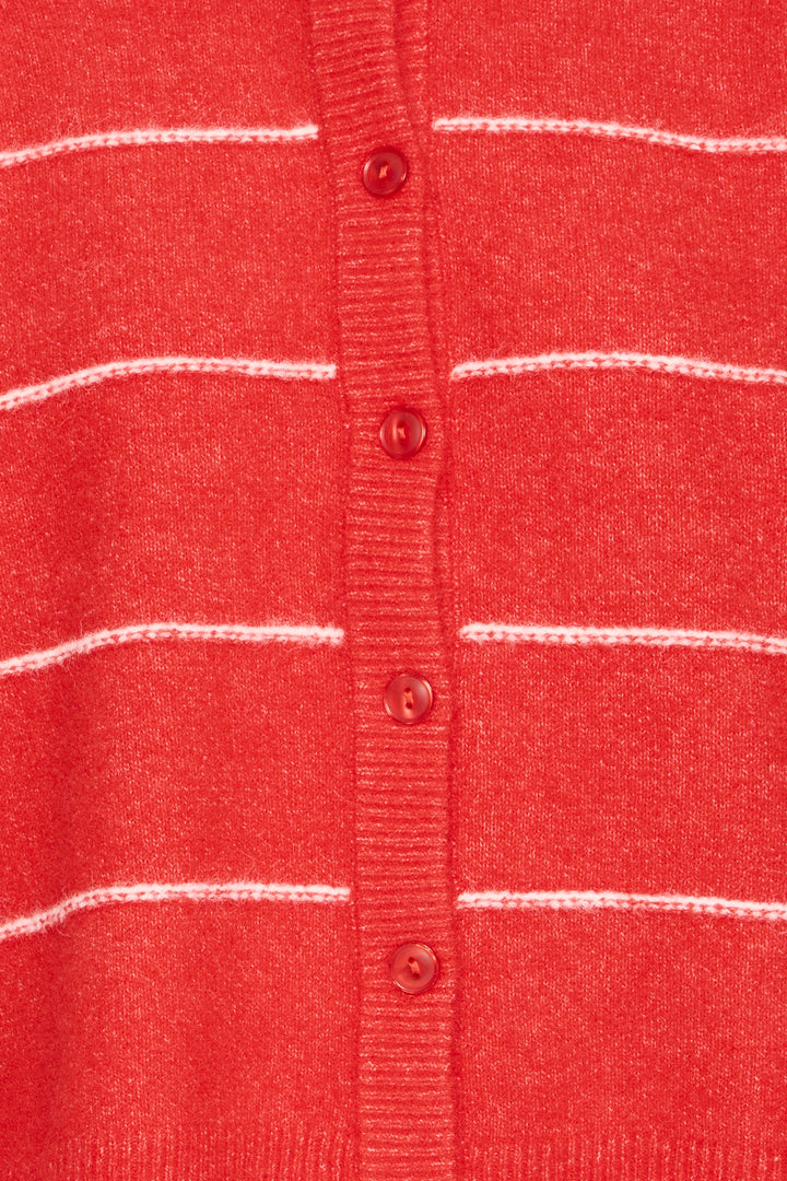 Fransa FRKendra Mar Red Mix Striped Cardigan 20615962 205010