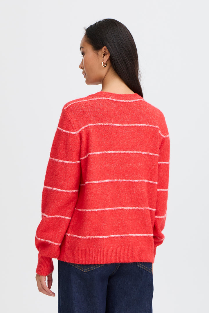 Fransa FRKendra Mars Red Mix Striped Jumper 20615961 205010