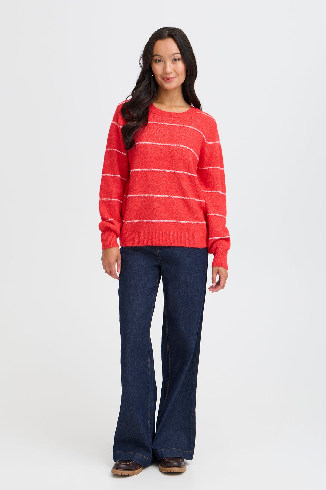 Fransa FRKendra Mars Red Mix Striped Jumper 20615961 205010