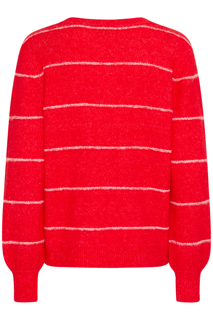 Fransa FRKendra Mars Red Mix Striped Jumper 20615961 205010