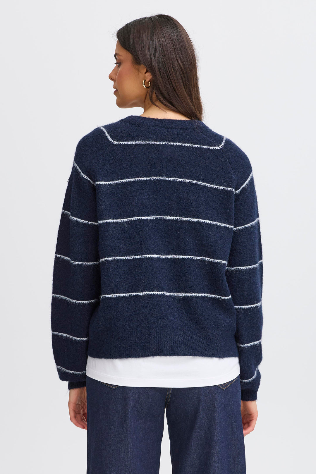 Fransa FRKendra Night Sky Navy Mix Striped Cardigan 20615962 203861