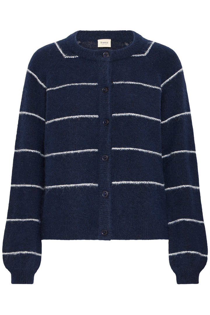 Fransa FRKendra Night Sky Navy Mix Striped Cardigan 20615962 203861