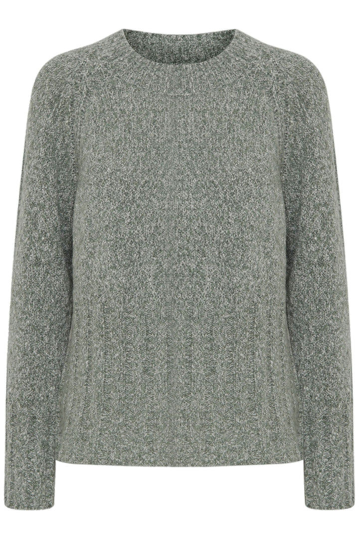 Fransa Frlouis Jumper Green Bay Melange 20614267-1658101 - Shirley Allum Boutique