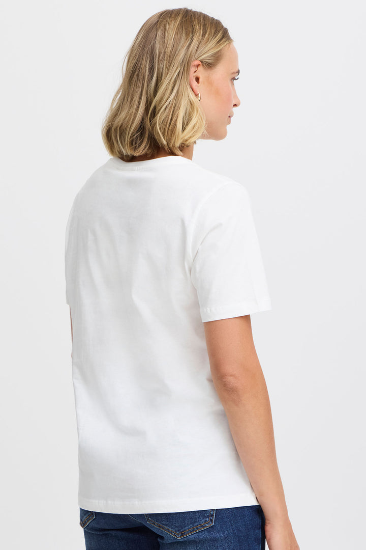 Fransa Frlove T-Shirt Love Logo Blanc De Blanc Off White 20615287 201237 - Shirley Allum Boutique