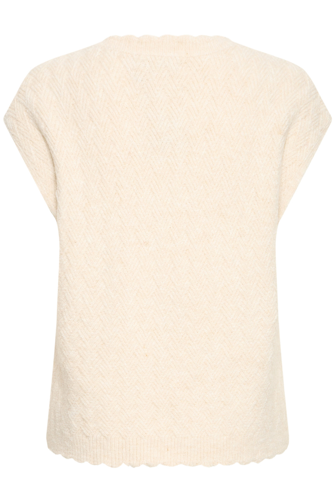 Fransa FRNETTY Oatmeal Melange knit vest at Shirley Allum