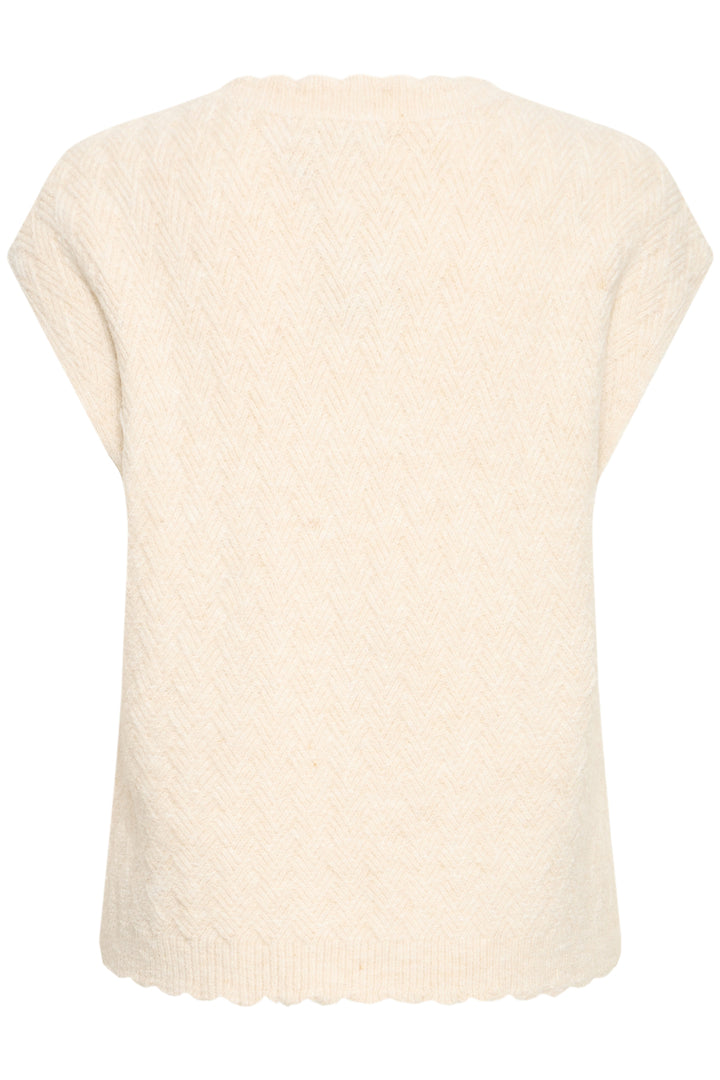 Fransa FRNETTY Oatmeal Melange knit vest at Shirley Allum