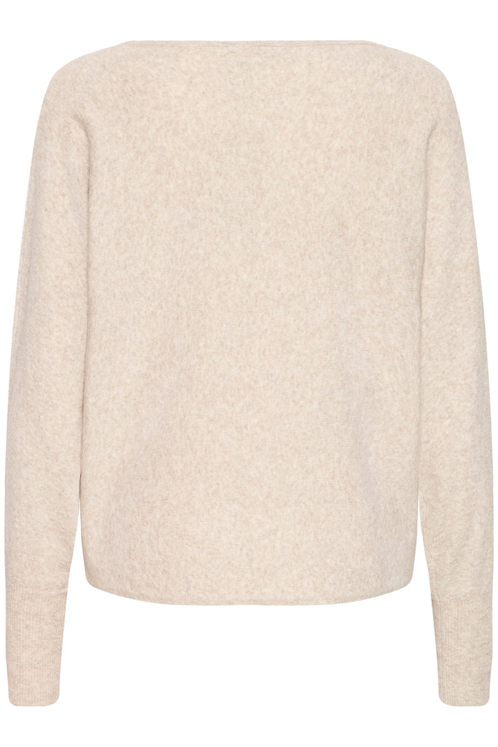 Fransa FRRomina 20617295 1304011 Oatmeal Beige Melange Boat Neck Jumper