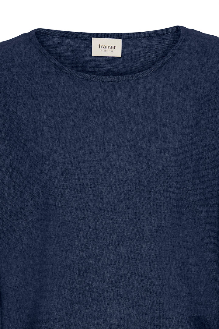 Fransa FRRomina 20617295 1939241 Night Sky Navy Melange Boat Neck Jumper